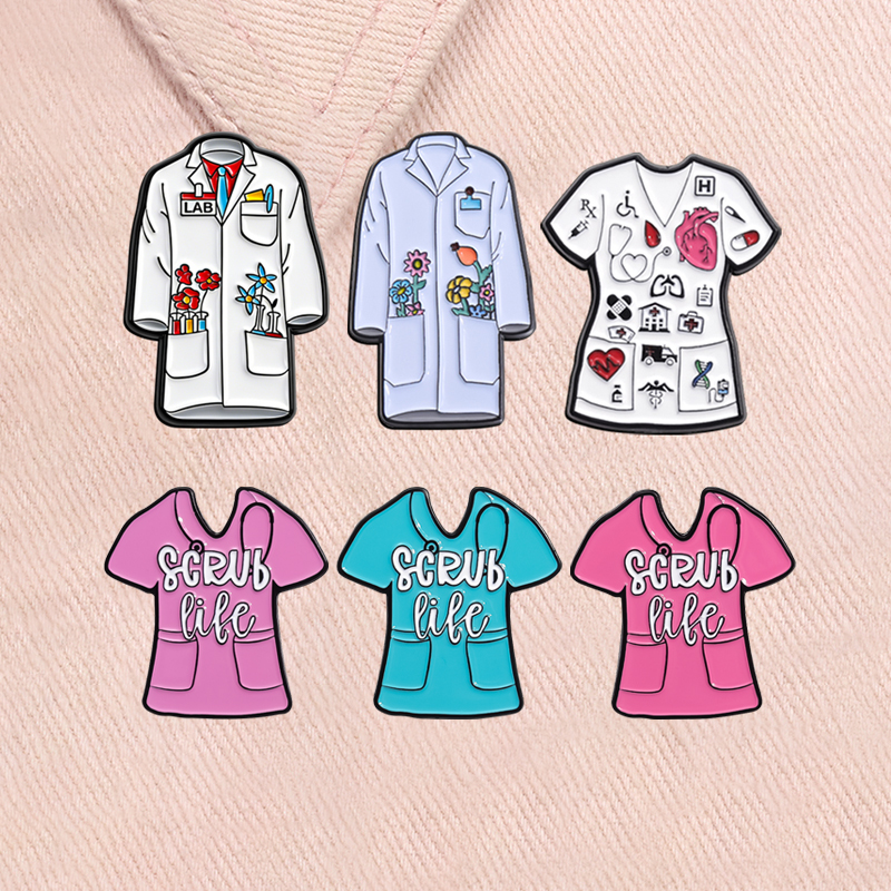 Medical Laboratory Scientist - Floral Doctor Nurse Coat Enamel Pins