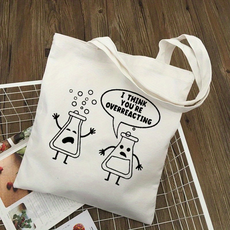 White Canvas Tote Bag Cartoon  – обзор и цена Medical Lab Day