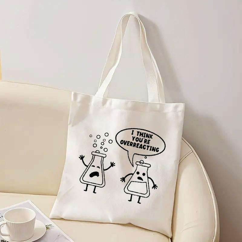 White Canvas Tote Bag Cartoon  – обзор и цена Medical Lab Day