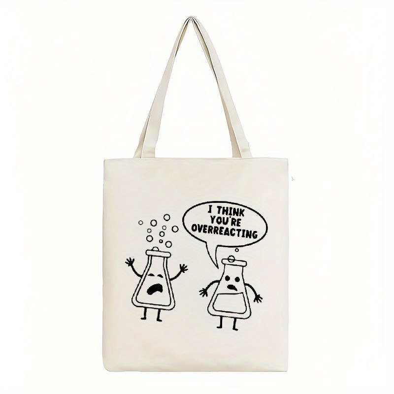 White Canvas Tote Bag Cartoon  – обзор и цена Medical Lab Day